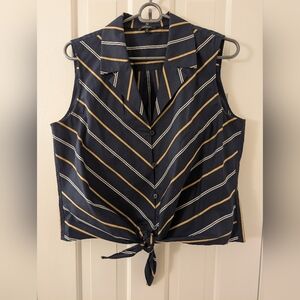 Lafayette 148 Tie Front Sleeveless Blouse
